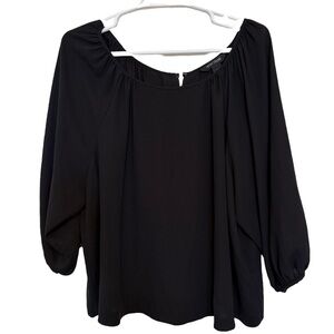 White House Black Market woman’s blouse 3/4 Balloon sleeve small Zip up back